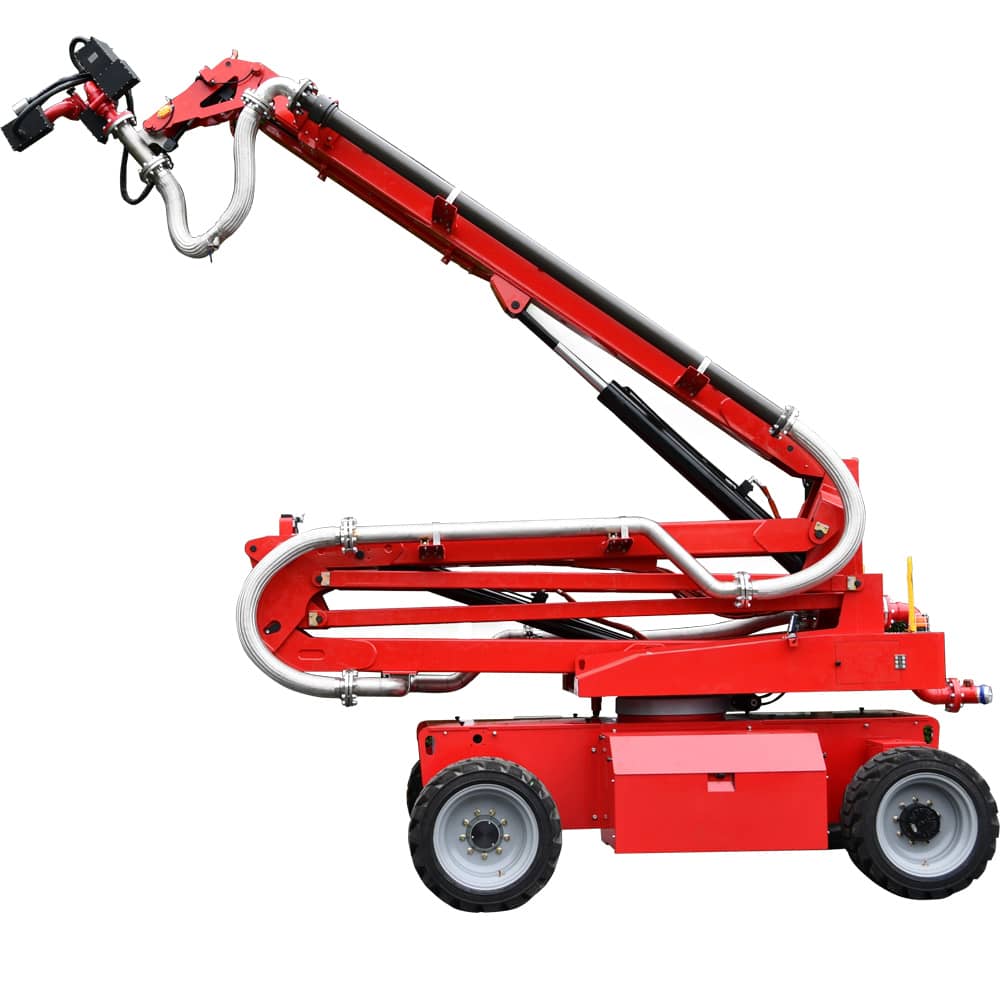 Cherry Picker Lifts Firefighting Robot Lifts