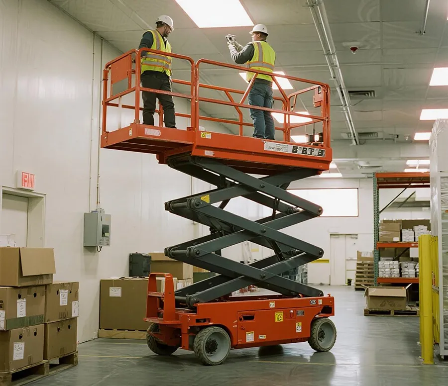 scissor lift used in indoor tasks