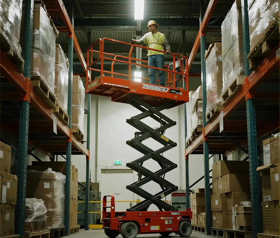 scissor lift used in lifting heavy equipment